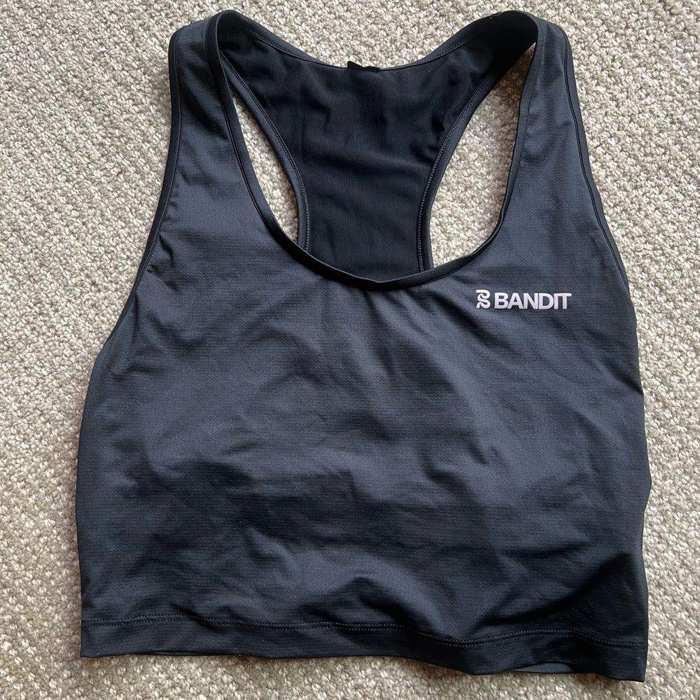 COPY - Bandit AIRWARE™ CROP SINGLET W/ BUILT IN BRA - BLACK Medium